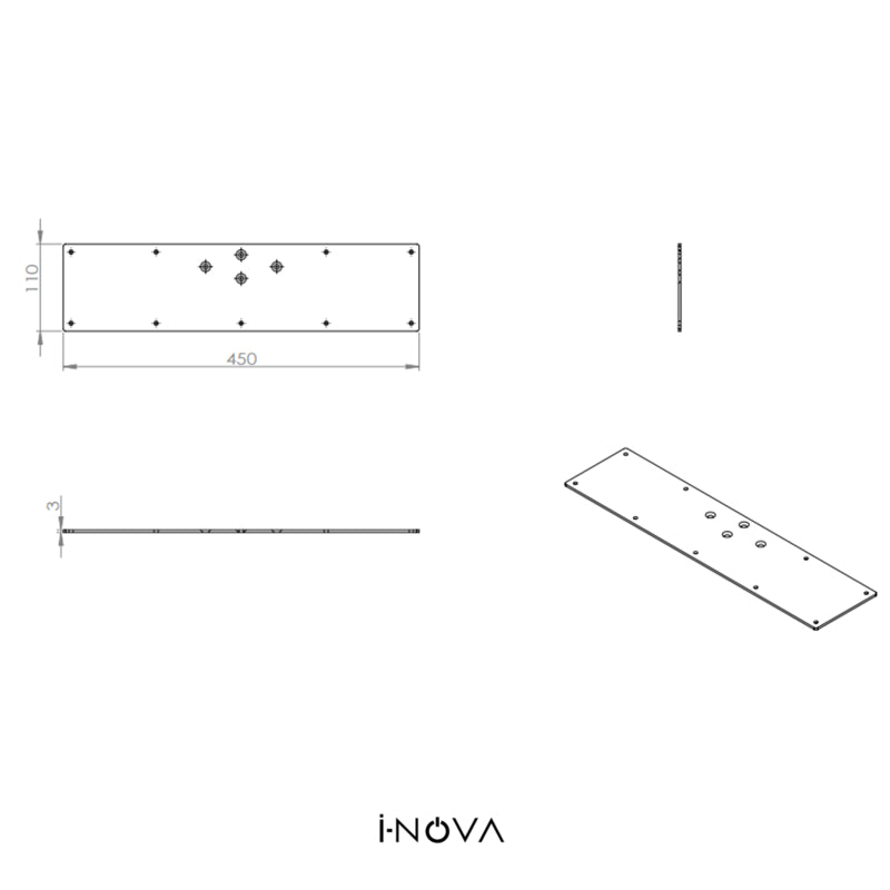 Pack MOTION : support ajustable U + Plateau FLAT – vue 3