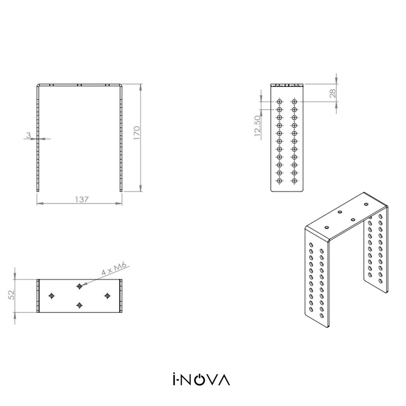 Pack MOTION : support ajustable U + Plateau FLAT – vue 4